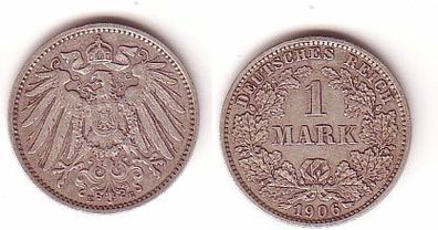 1 Mark Silber Münze Deutschland Kaiserreich 1906 E (109393)