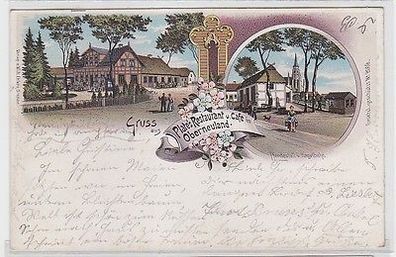 64584 Ak Lithographie Gruß aus Plates Restaurant und Café in Oberneuland 1899