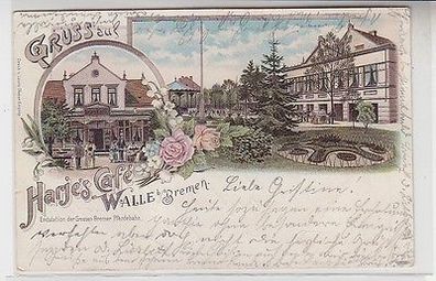 63790 Ak Lithografie Gruss aus Harje´s Café Walle bei Bremen 1898