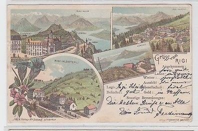 63897 Ak Lithographie Gruß vom Rigi Schweiz Swiss 1896