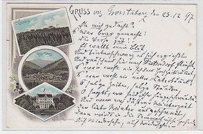 63898 Ak Lithografie Gruss aus Gross Tabarz, Inselsberg, Reinhardsbrunn 1897