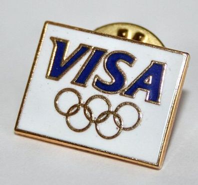 Pin - VISA mit Olympia Ringen. Werbeartikel