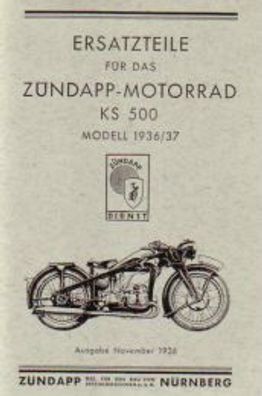Ersatzteile-Katalog für das Zündapp Motorrad KS 500, Oldtimer