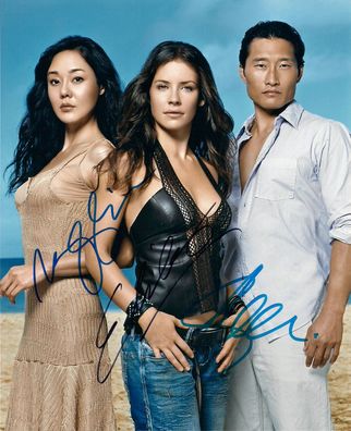 3 Original Autogramme Kim Yunjin + Evangeline LILLY + DANIEL DAE KIM Lost (COA)