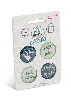 NICI Pin your Life 4er Set Magnete Motiv "Feel the Nature" Neuware