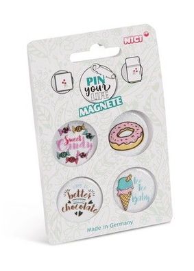 NICI Pin your Life 4er Set Magnete Motiv "Süßigkeiten" Neuware