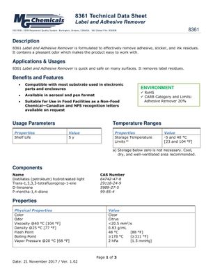 MG Chemicals 8361 Etiketten- und Klebstoffentferner, CARB-konform, 140 g