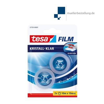 tesafilm® 57759 kristall-klar, 19 mm, 10 m - 2 Rollen