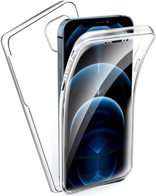 iPhone 12 / 12 Pro Full Cover Silikon 6.1" Transparent Schutzhülle TPU 360° Hülle