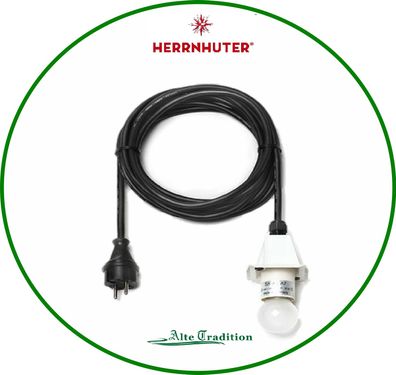 Herrnhuter Stern 5 m Kabel für weiße Kunststoff Sterne A7 A4 für Außen wetterfest LED