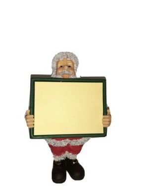 Dekofigur Figur Santa Weihnachtsmann als Memo Halter - 25 cm - mit Notitzblock