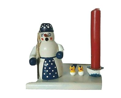 Räuchermann Schneemann mit Kerzenhalter aus Holz