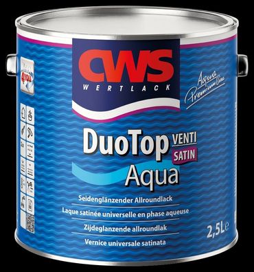CWS Wertlack DuoTop Aqua Satin 2,5 Liter weiß