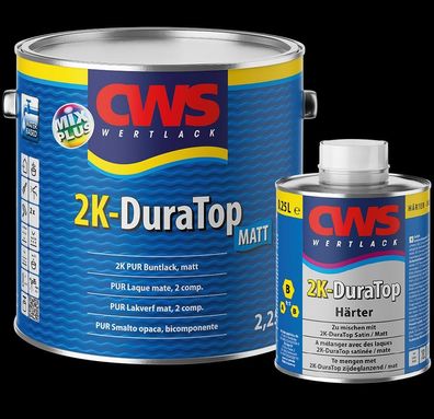 CWS Wertlack 2K-DuraTop Matt inkl. Härter 1 Liter weiß