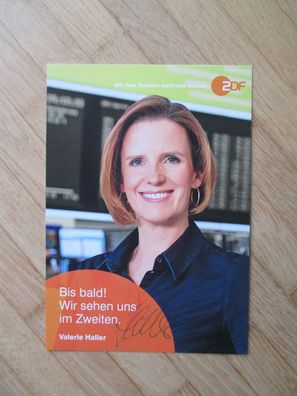 ZDF Fernsehmoderatorin Valerie Haller - handsigniertes Autogramm!!