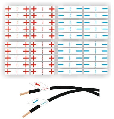 40 Stück Kabel Kennzeichnung Aufkleber Kabelbeschriftung PLUS MINUS w(R73/2)