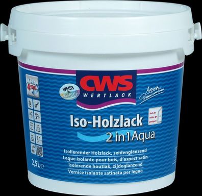 CWS Wertlack Iso-Holzlack 2in1 Aqua 2,5 Liter weiß