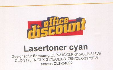 Lasertoner cyan geeignet für Samsung CLP-310/ CLP-315 / CLP- 315W / CLX-317OF