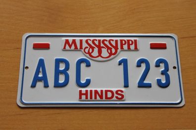 U.S. Nummernschild; Blechschild, Miniatur-Nummernschild: Mississippi