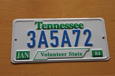 U.S. Nummernschild; Blechschild, Miniatur-Nummernschild: Tennessee
