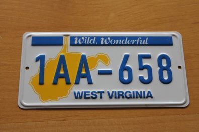 U.S. Nummernschild; Blechschild, Miniatur-Nummernschild: West Virginia