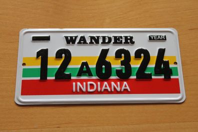 U.S. Nummernschild; Blechschild, Miniatur-Nummernschild: Indiana