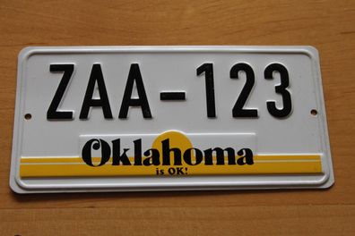 U.S. Nummernschild; Blechschild, Miniatur-Nummernschild: Oklahoma