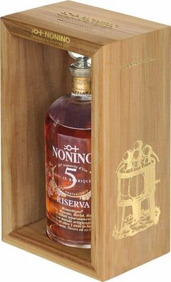 Grappa Geschenkset mit Holzrahmen (€104,14/ L.) Nonino Riserva 5 Jahre 43% vol.