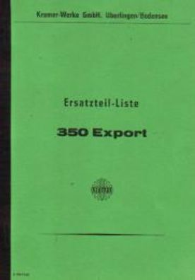Ersatzteilliste Kramer KL 350 Export, Trecker, Landtechnik, Oldtimer