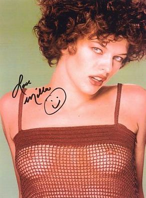 SEXY Original Autogramm MILLA Jovovich auf Großfoto (COA)
