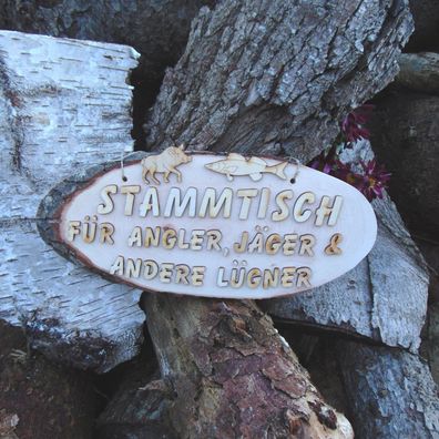 Biergarten oder Stammtisch Baumscheibe mit Holzbuchstaben für Außen