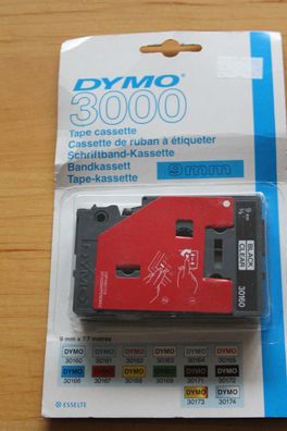 DYMO 3000 Schriftbandkassette; schwarz auf klar; 9mm x 7,7 M. , lesen
