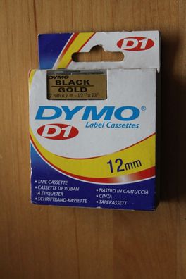 DYMO - D1-Label Cassettes; schwarz auf gold;12mmx7m