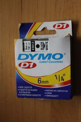DYMO - D1-Label Cassettes; schwarz auf weiß; 6 mm x 7m