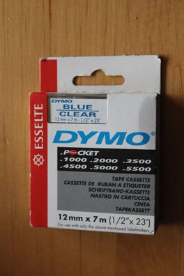 DYMO - Pocket; 12 mm x 7 m; Blau auf Klar
