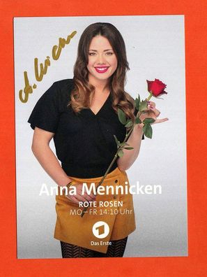 Anna Mennicken - ( Rote Rosen ) - persönlich signierte Autogrammkarte (1)