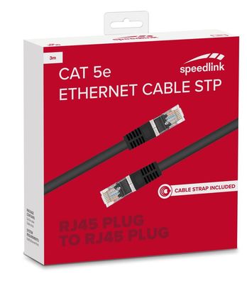 Speedlink 3m NetzwerkKabel Cat 5e STP RJ45 Gigabit Patchkabel LAN DSL Ethernet
