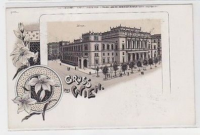 61127 Ak Lithographie Gruß aus Wien Börse um 1900