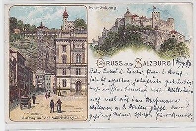 54492 Ak Lithographie Gruß aus Salzburg 1899