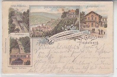 04897 Ak Lithographie Gruß aus Heidelberg 1897