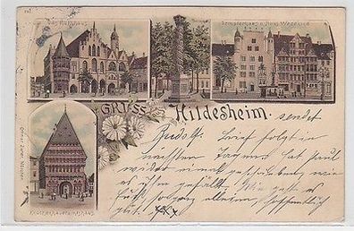 48773 Ak Lithographie Gruß aus Hildesheim 1915