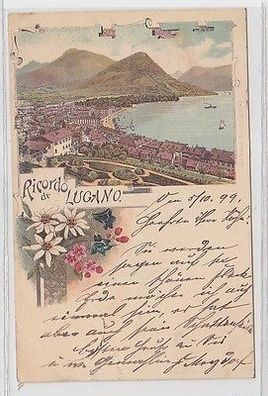 00330 Ak Lithographie Ricardo de Lugano 1899