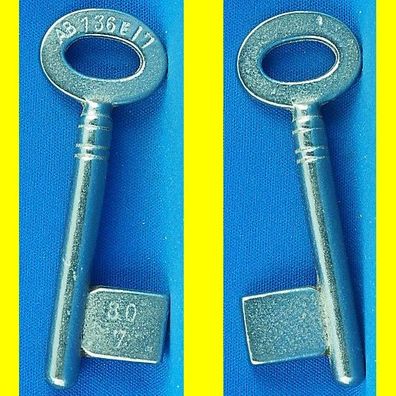 Börkey Chubb-Einsteckschloss-Schlüssel 136 E/7 Halm 7 mm Bart ca. 17 x 15 mm