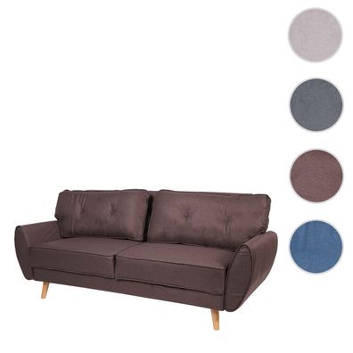 3er-Sofa HWC-J19, Couch Klappsofa Lounge-Sofa, Schlaffunktion 203cm
