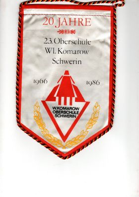Wimpel 20 Jahre 23. Oberschule Wl. Komarow Schwerin