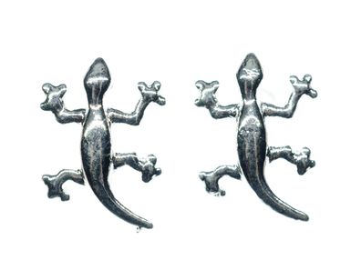Gekko Ohrstecker Salamander Echse Eidechse Geckos Sakamander Stecker versilbert