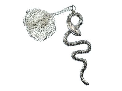 Schlangen Kette Schlange Reptil 925er Echtsilber 999er Silber Halskette 45cm