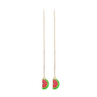Melonen Kettchen Ohrringe Hänger Ketten Wassermelone Sommer Urlaub vergoldet
