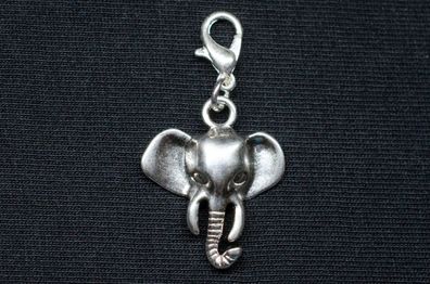 Elefanten Kopf Charm Zipper Pull Anhänger Elefant Zootier silber Bettelanhänger