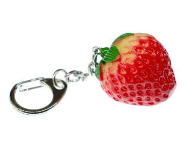 Erdbeeren Schlüsselanhänger Schlüsselring Erdbeere Beere Frucht Obst